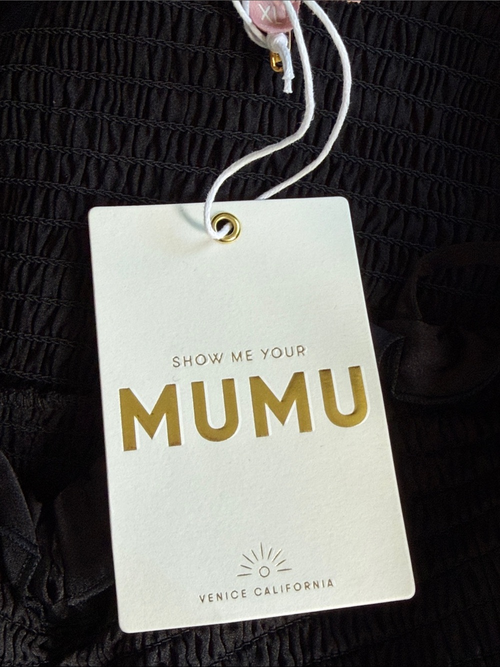 NWT Show Me Your MuMu Stella Black Smocked Midi Dress Size XL Party Guest - Picture 7 of 11
